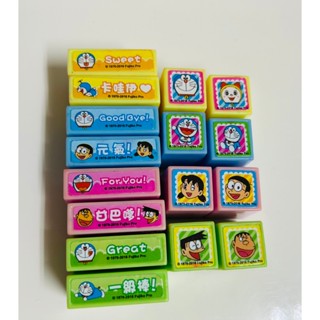 Doraemon 哆啦A夢小叮噹 獎勵印章手帳印章可愛卡通印章 大雄靜香胖虎小夫 二手 整組一起賣