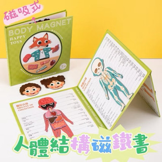 現貨 臺灣出貨 人體結構磁鐵書 磁性 身體結構 拼圖 人體認知 遊戲 兒童早教啟蒙 益智 親子互動 玩具