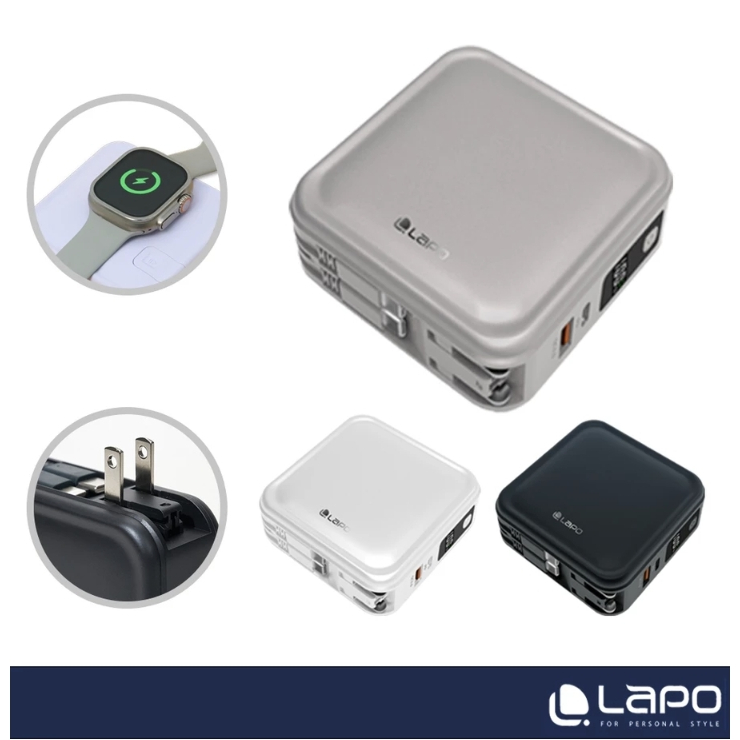 【LaPO】第三代10000mAh/37Wh無線快充行動電源 WT08 超進化適用 applewatch 快充 官方授權