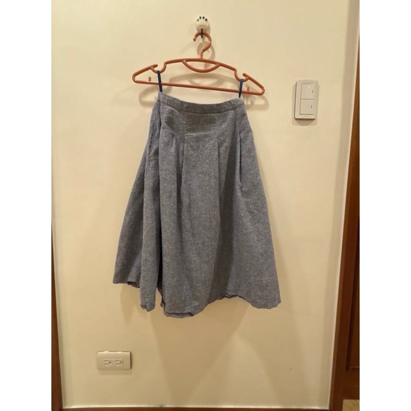2手_uniqlo棉麻材質洋裝 a字裙