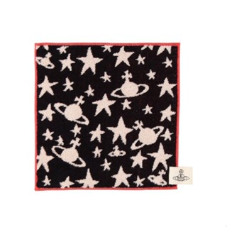 日本 Vivienne Westwood 雙面色毛巾手帕-黑白 25x25cm (JN1101)