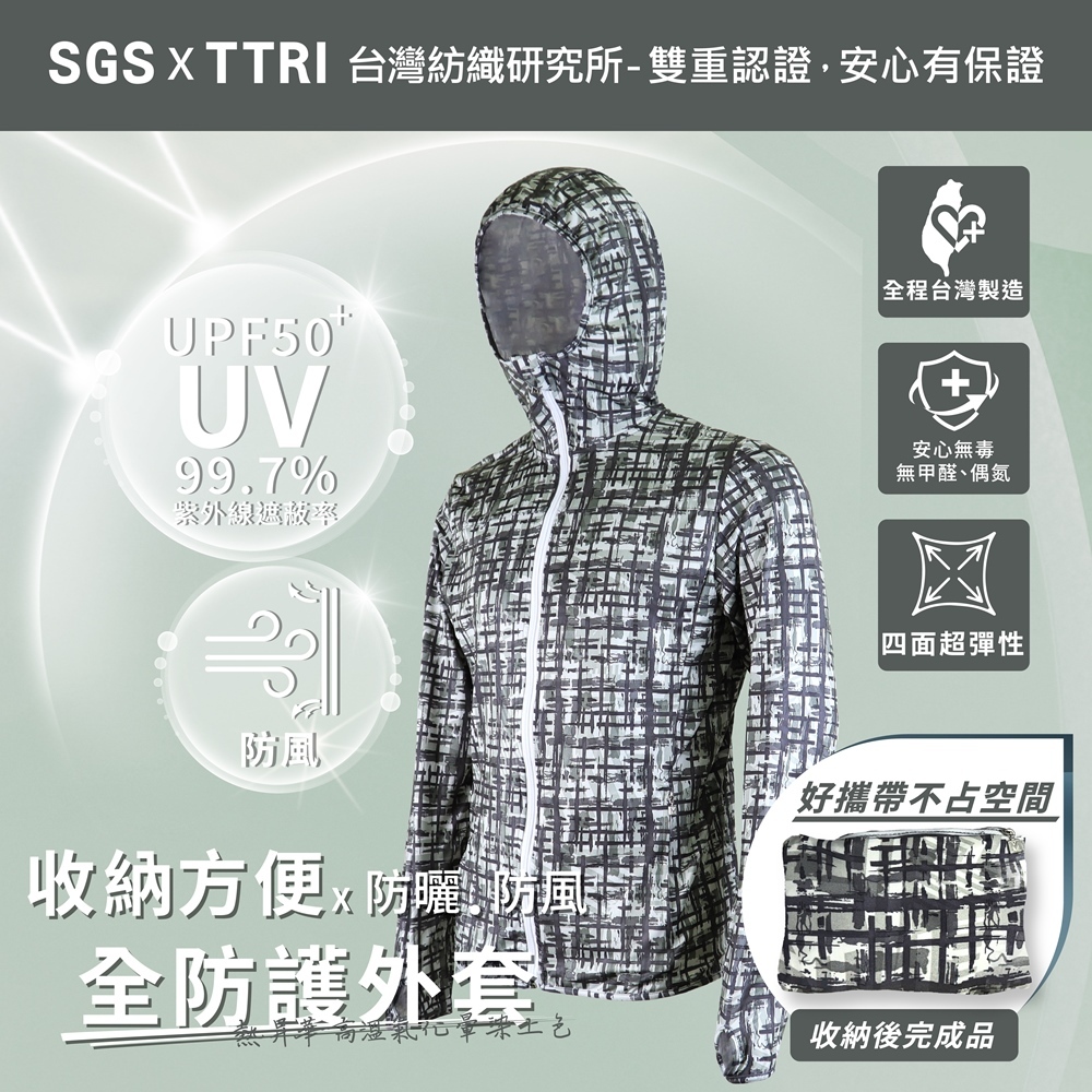 MI MI LEO 台灣製極致防護收納防曬外套 防風 高係數防曬 專業檢驗