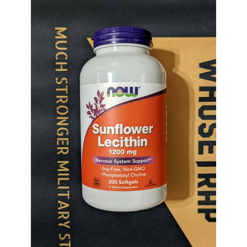 NOW Foods 向日葵卵磷脂 12000mg 200粒 軟凝膠 無大豆 膳食補充劑