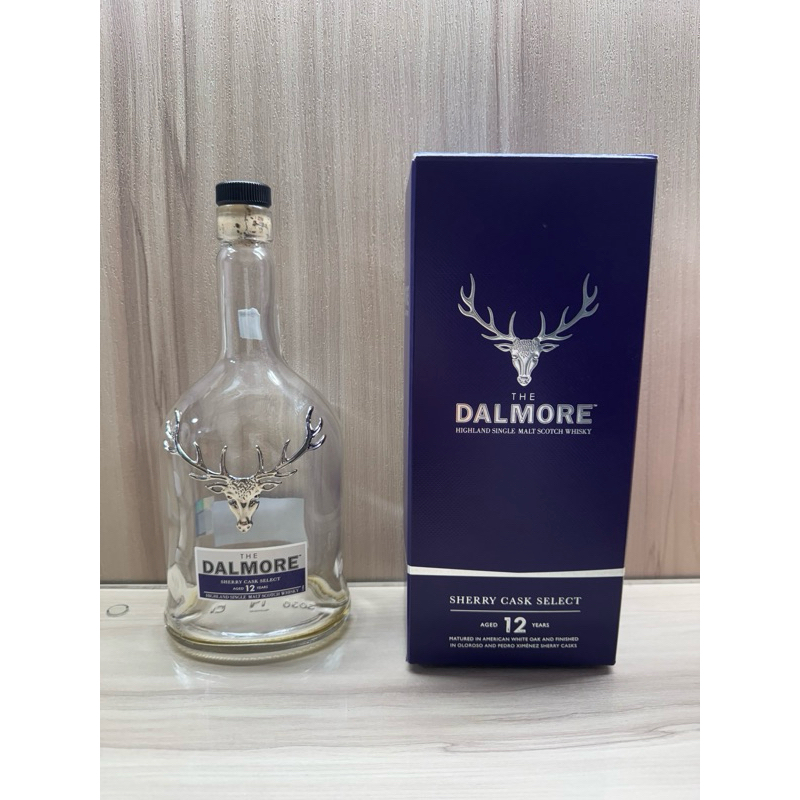 大摩12年空瓶無盒 大摩12年雪莉三桶-新版空酒瓶 玻璃瓶 收藏品 裝飾藝術