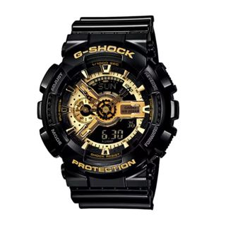 【CASIO 卡西歐】經典黑金重機雙顯電子錶 黑金 GA-110GB-1A 51.2mm