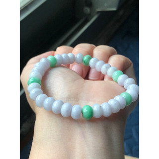 🌸小禾翡翠🌸 緬甸玉天然A貨翡翠玉手鍊 糯冰種 春彩 紫羅蘭 紫色 淡紫 陽綠 烏鷄 鼓珠 翡翠手鍊 手釧 手鏈 手串