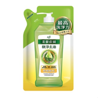 茶樹莊園 茶樹超濃縮洗碗精補充包-檸檬解垢700gx12包【箱購】【家樂福】