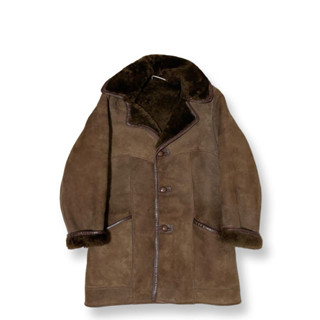 LambSkin 小羊皮毛一體排扣翻領大衣 長板外套夾克 皮衣外套