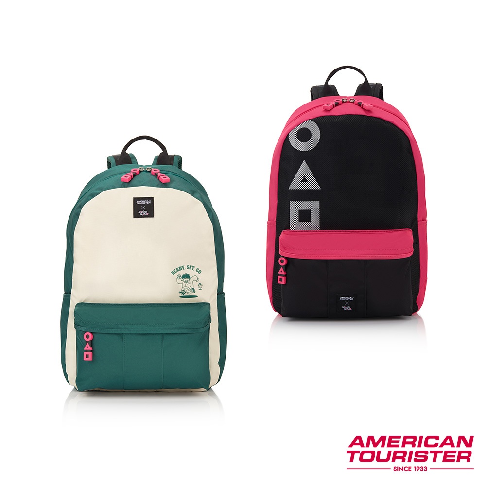 AT美國旅行者 AMERICAN TOURISTER X SQUID GAME魷魚遊戲聯名 輕量後背包/通勤包/雙肩包