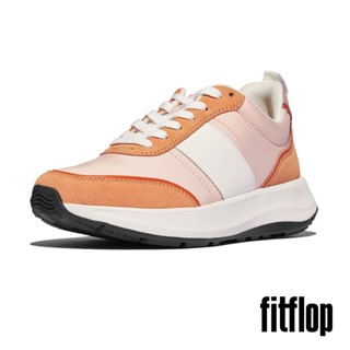 【FitFlop】女 F-MODE FLOW 布料/麂皮/皮革厚底休閒鞋-12-15581-粉橘