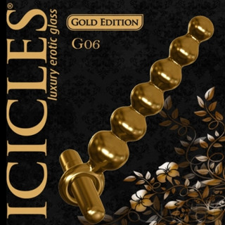 ●送清潔粉●美國進口PIPEDREAM．ICICLES冰晶玻璃奢華金系列-震動後庭拉珠棒-G06