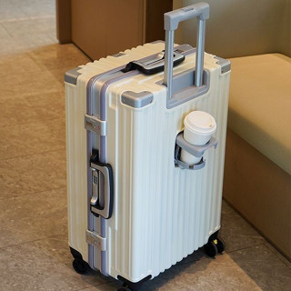 鋁框行李箱 多功能行李箱 密碼箱 20吋登機箱 24吋28吋旅行箱 拉桿箱 USB充電帶杯架 旅遊箱 出國學生畢旅行李箱