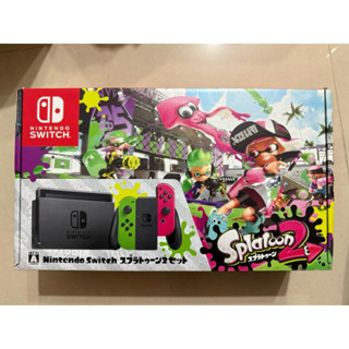Switch主機 一般版 漆彈大作戰2 粉綠配色 功能正常 配件齊全 多人同樂必備 遊戲機 掌機 電視遊樂器 限定 NS