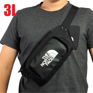 【美國 The North Face】日用防潑水耐磨腰包 3L 單肩斜揹包 小型置物包 運動跑步臀包/黑白 3KZX