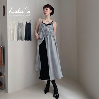 LULUS/文青氣息綁帶細肩罩衫洋裝３色【A03250036】250528