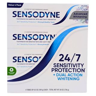 Sensodyne 舒酸定 長效抗敏牙膏 進階亮白配方 184公克X4入/拆售1入 C1450843 效期27/9/01