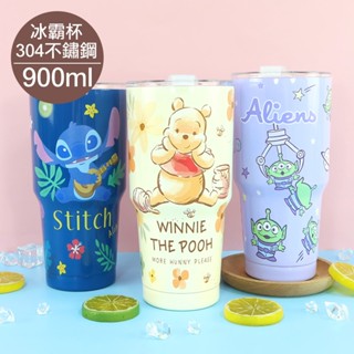 ﹝迪士尼滿版不鏽鋼冰霸杯900ml﹞正版 冰霸杯 保冷杯 保溫瓶 冰壩杯 迪士尼 史迪奇 維尼 三眼怪〖一生流行館〗