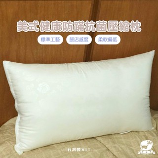 睡整天／枕頭 健康防蟎抗菌壓縮枕 枕心 內枕 臺灣製造 75×45公分 民宿枕頭 飯店枕頭 酒店枕頭 壓縮枕 偏軟 偏低