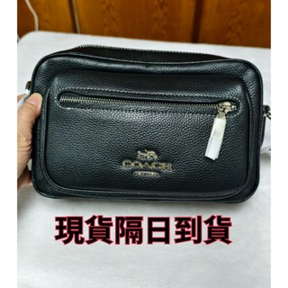 【🇹🇼黑色】🎉美國正品全新COACH Elias Crossbody 熱賣新款素面全皮拉鍊郵差包男相機包 單肩包