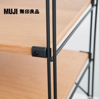 【MUJI 無印良品】SUS鋼製層架組/深灰/橡木棚/寬/大