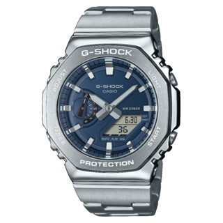 【CASIO 卡西歐】G-SHOCK 質感金屬 絢彩錶盤 藍 簡約百搭 八角形錶殼 GM-2110D-2B 44.4mm