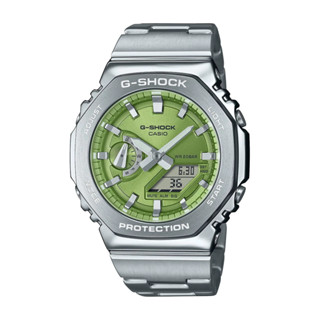 【CASIO 卡西歐】G-SHOCK 高質感金屬 絢彩錶盤 綠 簡約百搭 八角錶殼 GM-2110D-3A 44.4mm