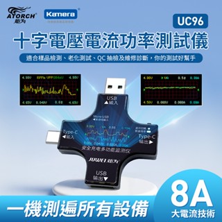 【熊熊嚴選】附發票 炬為Type-C usb PD 快充十字型 電流表 測試儀 充電器檢測儀 直流電壓表 uc96
