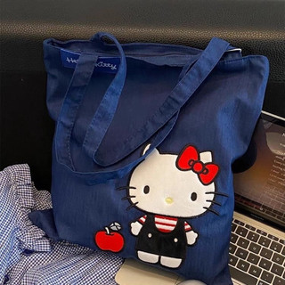三麗鷗 hello kitty手提袋 庫洛米購物袋 環保袋 大容量帆布包 旅行袋 女生單肩包 卡通托特包學生可愛手提包