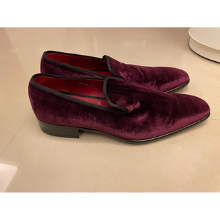 全新 MAGNANNI 正品 男鞋 41號 絲絨 暗紅色 酒紅色