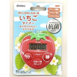 日本 dretec 抗菌草莓造型計時器 計時器 可愛計時器 水果造型計時器