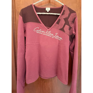 CK Calvin Klein Jeans 拼色薄長袖T恤 L