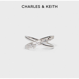 【Junshoes嘉義實體店面】現貨商品CHARLES&KEITH 小CK 夏新時尚亮鑽交叉雙層 戒指 水晶