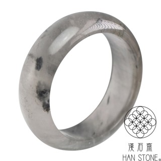 【漢石齋】天然水沫玉 寬版手鐲玉鐲 玻璃種飄花(手圍16.6/版寬20.3mm)
