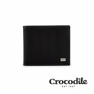 Crocodile 鱷魚皮件 男生短夾 雙鈔10卡 中翻子夾 Snapper布配皮系列-0103-10002-黑藍兩色