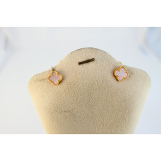 [吉宏精品交流中心]VCA 梵克雅寶 Sweet Alhambra 18黃K金 白珍珠母貝 四葉草 耳環