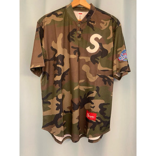 Supreme S Logo Baseball Henley (FW24) Woodland Camo短T短袖