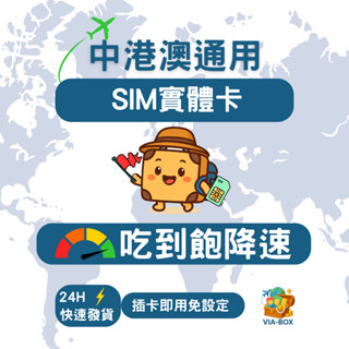 【旅匣 Via-Box】中港澳通用網絡卡 中港澳通用5G/4G高速上網 隨插即用 中港澳通用SIM卡 吃到飽降速