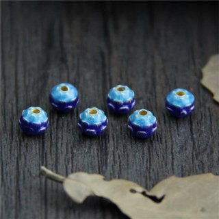 嗨•寶貝銀飾珠寶 925純銀 DIY串珠配件☆掐絲琺瑯 景泰藍工藝 古典圖騰蓮花純銀珠 吊墜配件手環配件☆中國工藝17