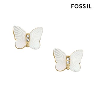 【FOSSIL 官方旗艦館】Sutton 蝶舞翩翩珍珠母貝耳環 JF04422710