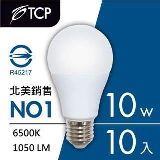 【美國TCP】LED 節能燈泡6000K-10W白光(10入)