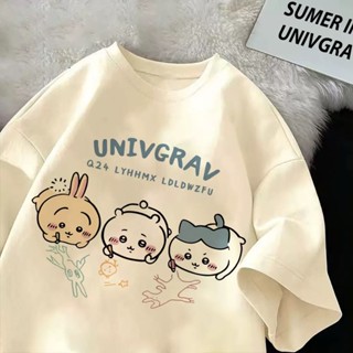 【壹號店】吉伊卡哇t 可愛短袖女 小八 烏薩奇 學院風 純棉T恤 圓領上衣 下半身失蹤 寬鬆顯瘦短袖