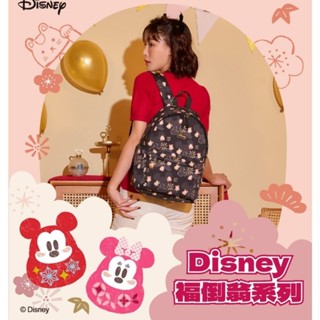 Disney 迪士尼 PTD23F381BK 米奇米妮 福倒翁後揹包 可放A4紙 13吋筆電 可套旅行箱拉桿