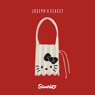 【官方直營】JOSEPH AND STACEY 三麗鷗聯名針織百褶包-小-凱蒂貓香草白