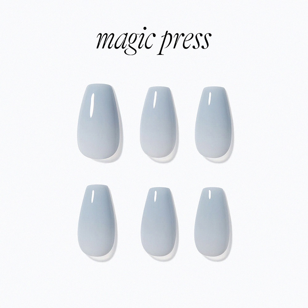 【DASHING DIVA】magic press薄型素色美甲片 30入_霧藍灰韻 免果凍膠 免照燈 可修剪 黏度增高