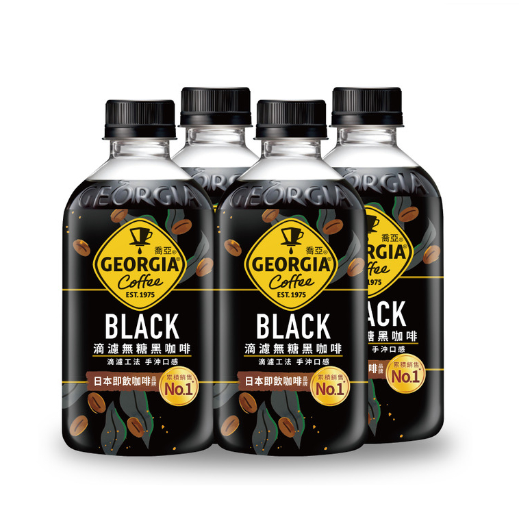 喬亞Georgia 喬亞黑咖啡 350毫升 x 4【家樂福】