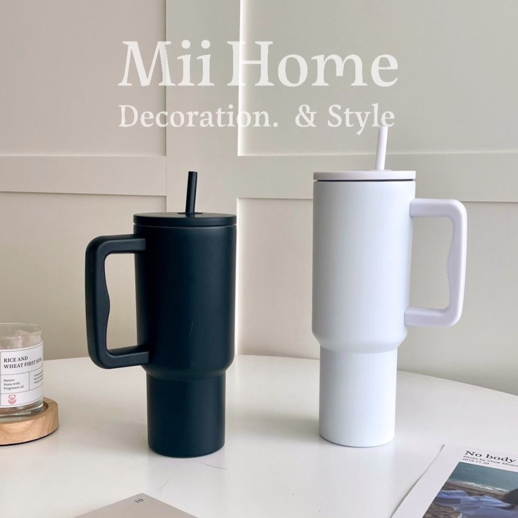 【Mii厝邊】台灣現貨 北歐素色不鏽鋼保溫杯 1200ml不銹鋼保溫杯 冰霸杯 隨行杯 咖啡杯 保冷杯