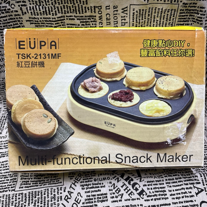 新二手EUPA優柏紅豆餅機TSK-213MF/點心機/早餐機/車輪餅機/包餡餅機/電熱烤盤機/鋁合金電熱盤機/餡餅機