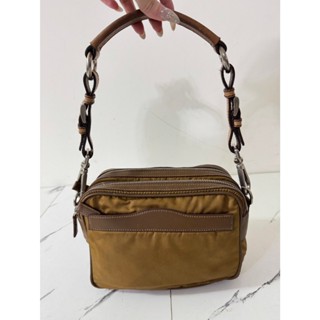 二手真品 PRADA 咖啡色 肩揹包 手提包
