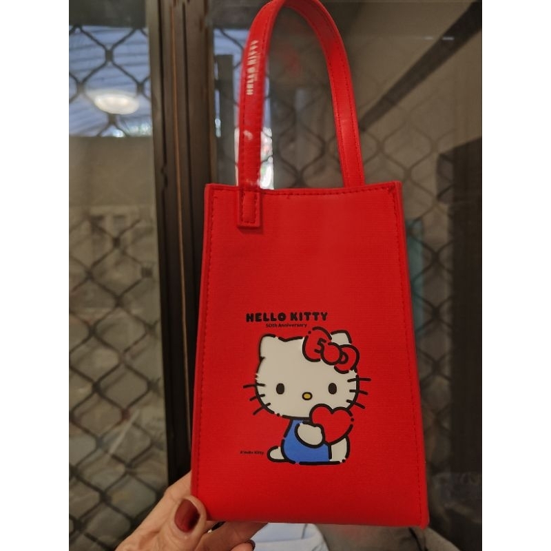 寶島眼鏡  50週年  hello kitty眼鏡袋 手機袋  紅色