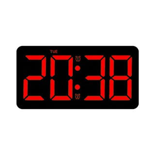 2025中文紅字款-大螢幕LED電子鐘-帶溫度-鬧鐘-LED鐘-LED數字鐘-倒數鐘